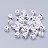 Letter F Acrylic Cube Beads X-PL37C9308-F-1