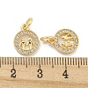 Brass Micro Pave Clear Cubic Zirconia Charms KK-Z044-34G-3