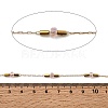 Handmade 304 Stainless Steel Chains with Faceted Rondelle Glass Beads CHS-K020-19G-3