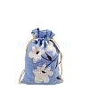 Printed Cotton Imitation Burlap Packing Pouches Drawstring Bags PW-WG7B662-14-1