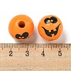 Printed Wood European Beads WOOD-G022-08A-01-3