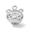 Brass Micro Pave Clear Cubic Zirconia Charms KK-N290-13P-1