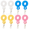 8Pcs 4 Colors Silicone Straw Pendants FIND-GO0003-51-1