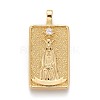 Brass Micro Pave Clear Cubic Zirconia Pendants ZIRC-Z004-01V-1