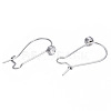 304 Stainless Steel Hoop Earrings Findings Kidney Ear Wires STAS-N092-139-2