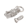 Brass Micro Pave Cubic Zirconia Fold Over Clasps KK-L223-003P-2