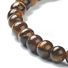 Natural Tiger Eye Beaded Stretch Bracelets BJEW-D446-B-32-3