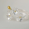Flower Adjustable Alloy Cuff Open Rings for Women FS-WG7F53A-01-2