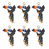 Glass Seed Beaded Bird Pendants PALLOY-MZ00920-02-1