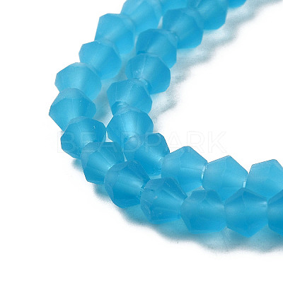 Imitate Austrian Crystal Frosted Glass Beads Strands GLAA-F029-TM3mm-B19-1