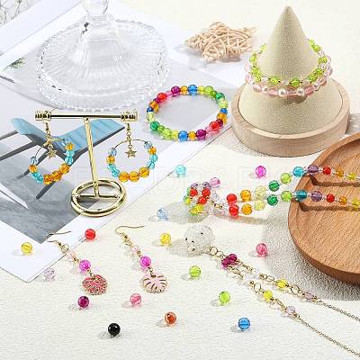 1280Pcs 32 Colors Transparent Acrylic Beads TACR-SZ0001-20B-1