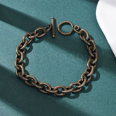304 Stainless Steel Cable Chains Bracelets for Women Men BJEW-P376-02AB-1