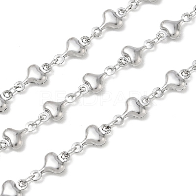 304 Stainless Steel Heart Link Chains CHS-N009-01A-P-1