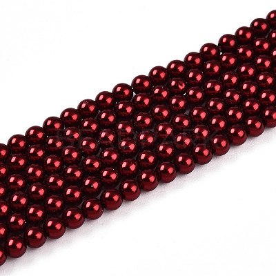 Baking Paint Pearlized Glass Pearl Bead Strands HY-N002-3mm-A13-1