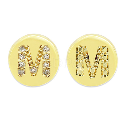 Brass Micro Pave Clear Cubic Zirconia Beads KK-T030-LA843-MX3-1