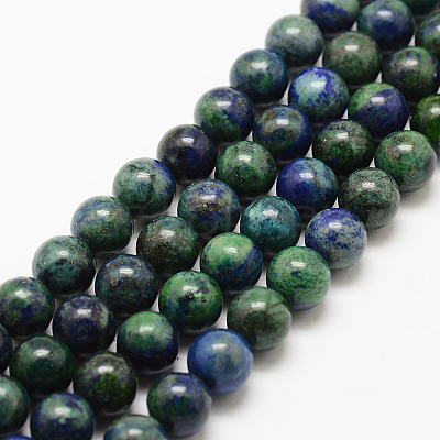Natural Chrysocolla and Lapis Lazuli Beads Strands G-G735-07-6mm-1