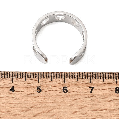 304 Stainless Steel Cuff Open Rings for Women SA-CBA82C8-20P-1