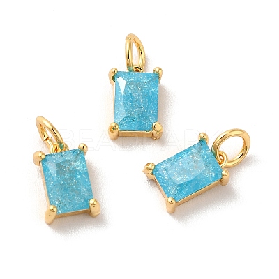Real 18K Gold Plated Brass Micro Pave Cubic Zirconia Pendants KK-M243-08G-04-1