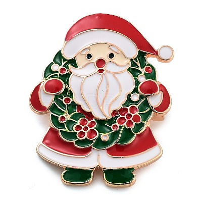 Christmas Theme Alloy Enamel Brooches JEWB-S022-03G-1