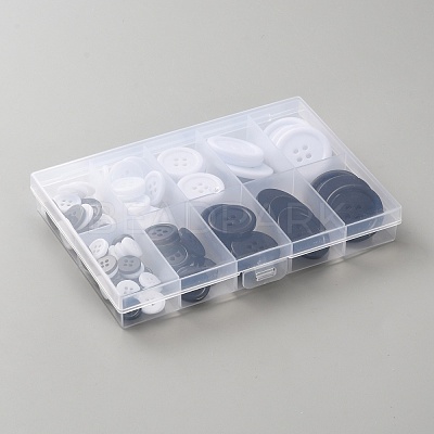100Pcs 2-Hole Resin Buttons BUTT-WH20005-08A-1