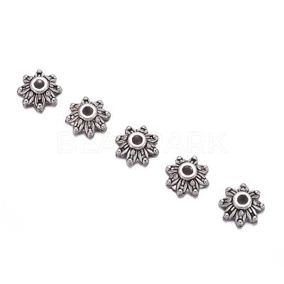 Flower Tibetan Silver Fancy Bead Caps A475-1