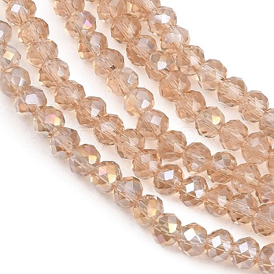 Electroplate Glass Beads Strands X-EGLA-R048-2mm-33-1