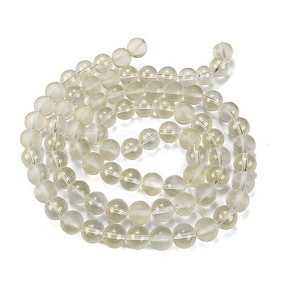 Frosted Transparent Glass Bead Strands GLAA-P065-10mm-01-1
