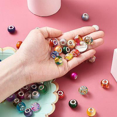 Handmade Lampwork European Large Hole Beads and Glass European Beads LPDL-TA0001-01S-1