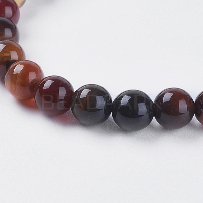 Natural Agate Beads Strands G-G515-6mm-04-1