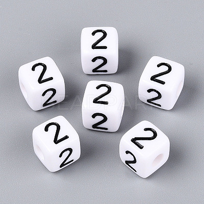 Opaque Acrylic European Large Hole Beads SACR-N020-01B-03-1