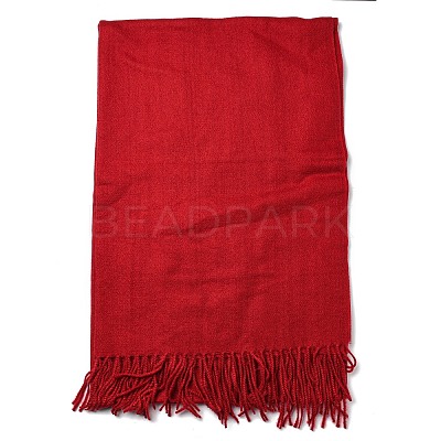 Women's Long Plaid Polyester Imitation Cashmere Tassels Scarf COHT-PW0001-34-12-1