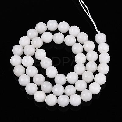 Dyed Natural White Jade Beads Strands G-T139-8mm-60-01-1