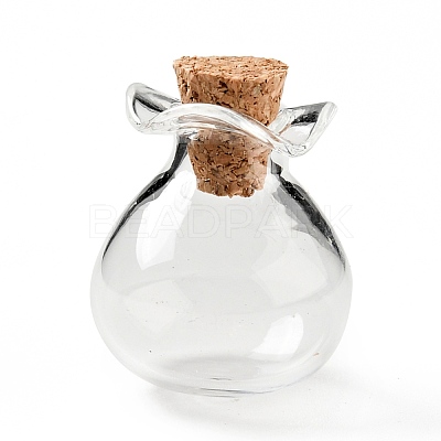 Lucky Bag Shape Glass Cork Bottles Ornament AJEW-A039-02B-1