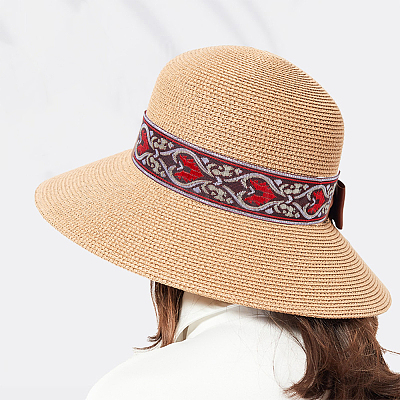 Ethnic style Embroidery Polyester Ribbons OCOR-WH0077-27B-1
