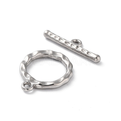 Non-Tarnish 304 Stainless Steel Ring Toggle Clasps STAS-A092-09B-P-1