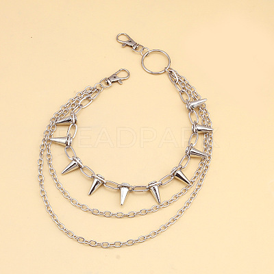 Aluminum & Alloy Spike Rivets 3 Layer Trousers Chains WGE957A-01-1
