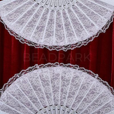 Plastic & Lace Folding Fan AJEW-WH0709-241A-1