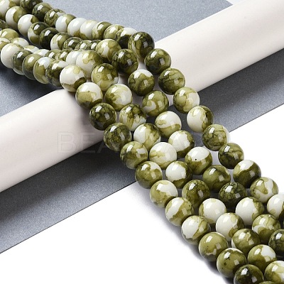 Baking Paint Glass Bead Strands GLAA-H031-01C-14-1