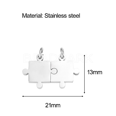 304 Stainless Steel Split Pendants PW-WG12405-01-1