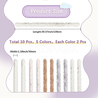 10Pcs 5 Colors DIY Plush Sticks FIND-CP0002-68B-1