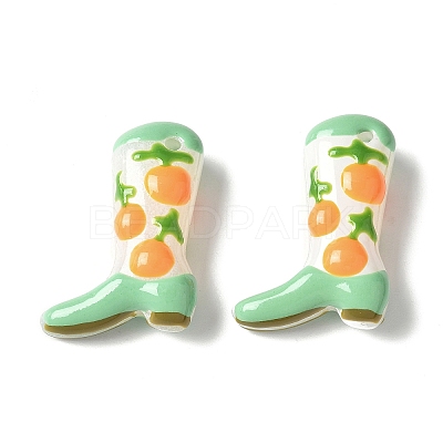 Painted Glass Beads Enamel Beads X-BLOW-D300-01B-1