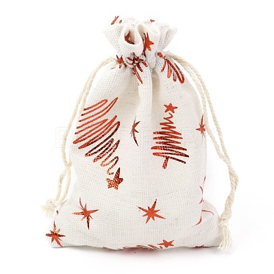 Christmas Theme Cotton Fabric Cloth Bag X-ABAG-H104-B-1