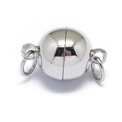 Rack Plating Brass Magnetic Clasps with Loops X-KK-F801-03B-P-1