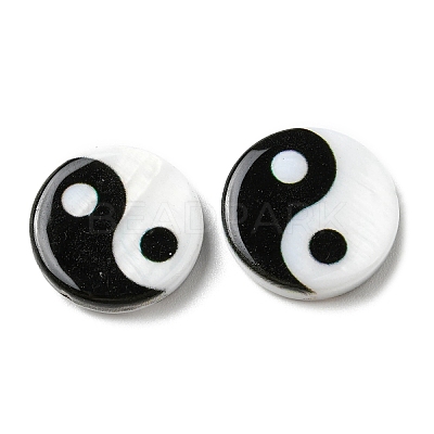 Printed Natural Freshwater Shell Beads SHEL-R129-07C-01-1