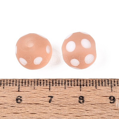 Frosted Handmade Lampwork Beads LAMP-Q039-10D-1