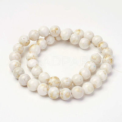 Natural Mashan Jade Beads Strands X-G-P232-01-F-8mm-1