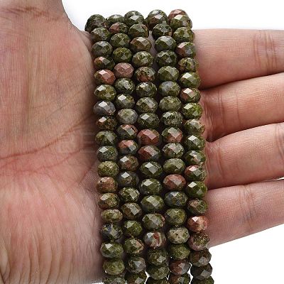 Natural Unakite Beads Strands G-Z111-A31-1