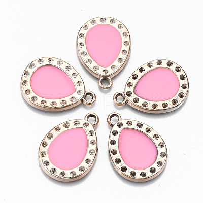 UV Plating Acrylic Pendant Rhinestone Settings OACR-R252-03-07LG-1