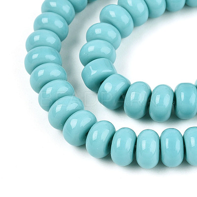 Opaque Spray Painted Glass Beads GLAA-ZX008-8mm-18R-1