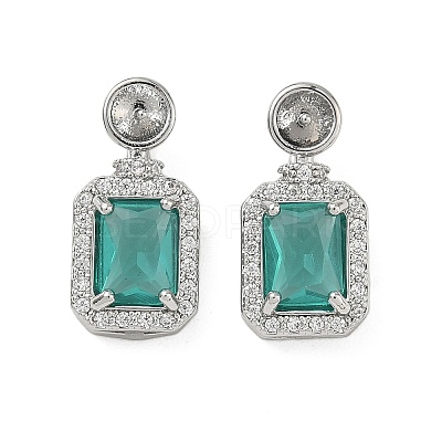 Brass Micro Pave Cubic Zirconia Pendants Settings KK-C172-23P-1